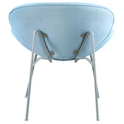 * Jagger Accent Chair With Silver Metal Legs, Blue Outlet< Accent Chairs