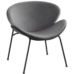 * Jagger Chair With Black Metal Legs, Grey Exquisite Gifts< Accent Chairs