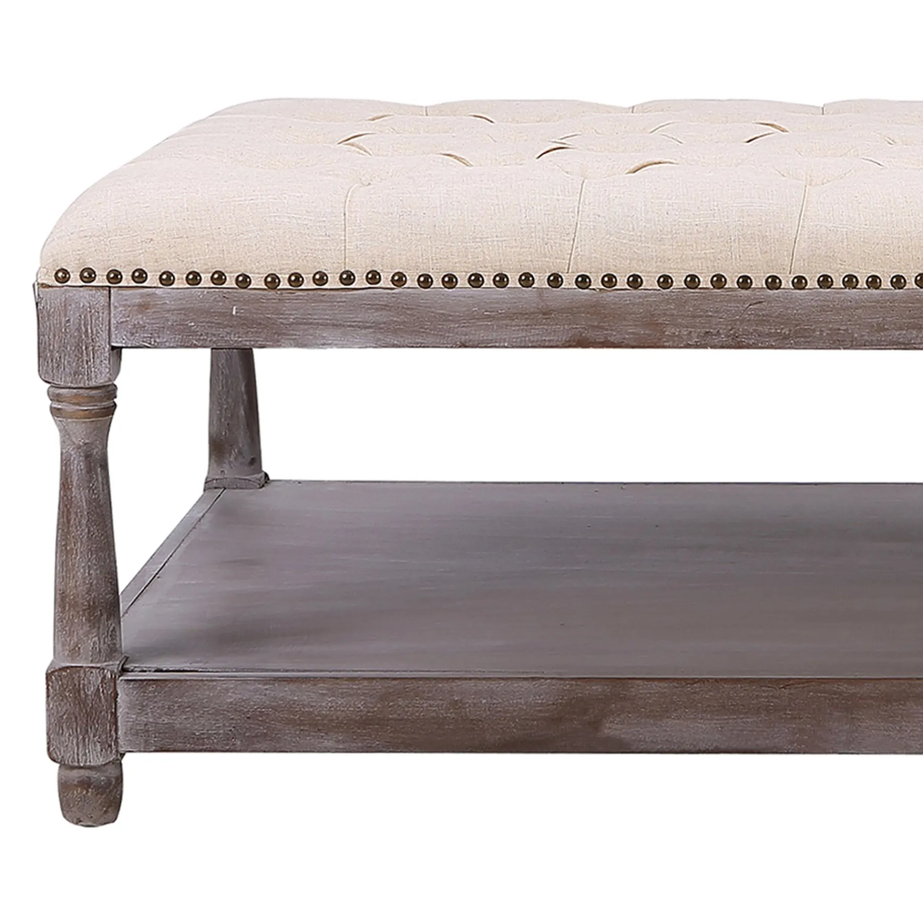 * Jardan Tufted Ottoman Natural Kd Opening Sales< Ottomans & Poufs