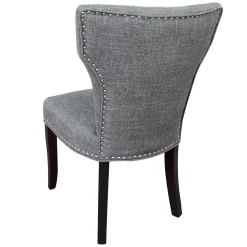 * Jhene Ii Grey Studded Back Dining Chair Low Price< Dining Chairs & Benches