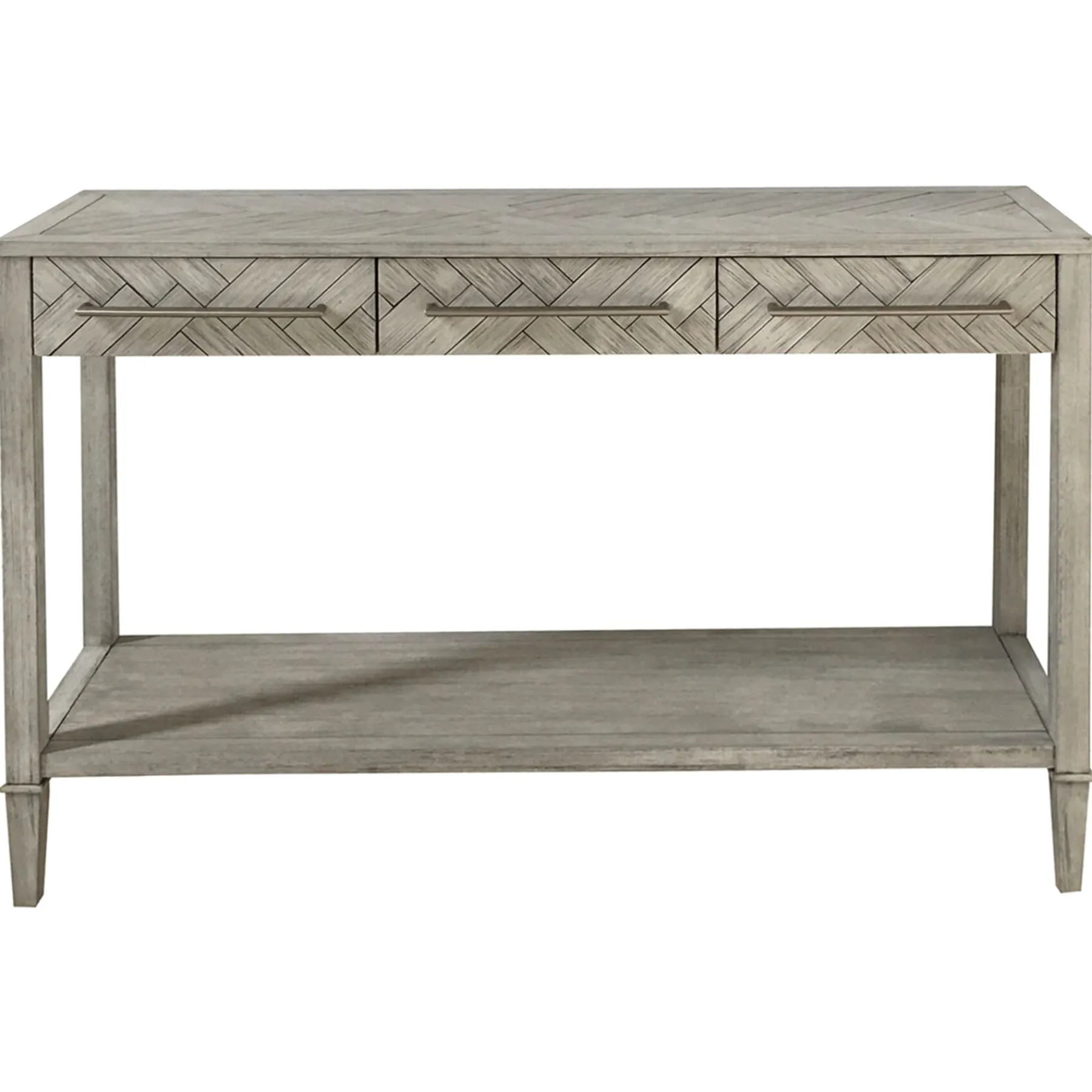 * Kate 3-Drawer Parquet Wood Console Table, 48 Discount< Accent Tables