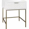 * Kelcie Textured Front 1 Drawer Cabinet With Mirror Top Opening Sales< Accent Tables