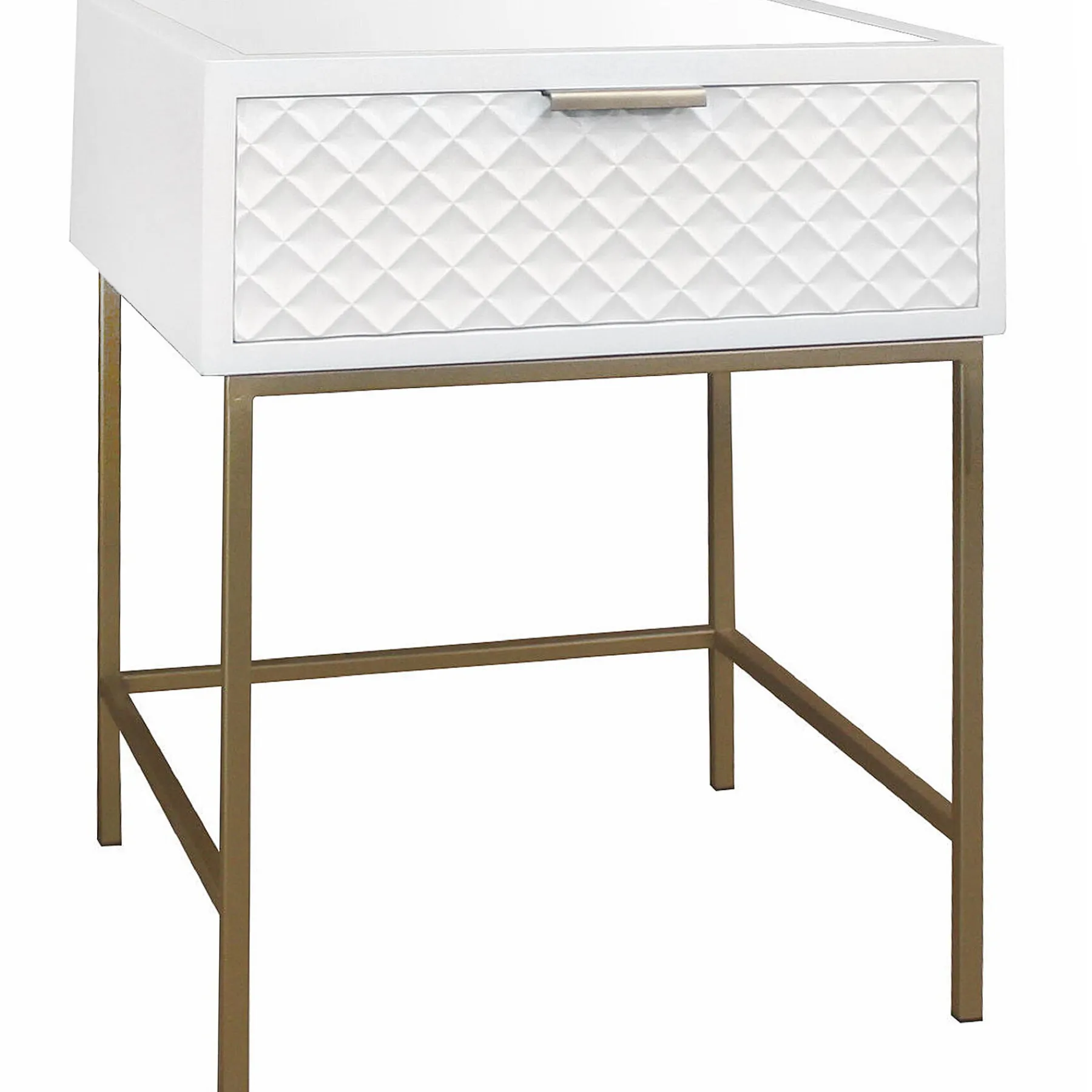 * Kelcie Textured Front 1 Drawer Cabinet With Mirror Top Opening Sales< Accent Tables