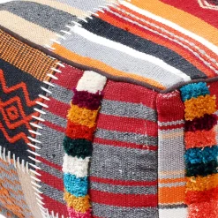 * Krisha Yarn Dyed Pouf Featured< Ottomans & Poufs