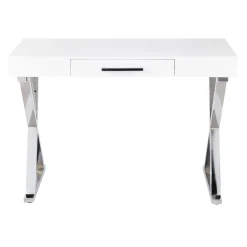 * Laila Ali Astrid Chrome Desk Bargain Sale< Office