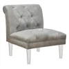 * Laila Ali Grey Tufted Accent Chair With Clear Acrylic Legs Outlet< Accent Chairs