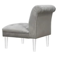* Laila Ali Grey Tufted Accent Chair With Clear Acrylic Legs Outlet< Accent Chairs