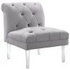 * Laila Ali Grey Tufted Acrylic Leg Accent Chair Kd Fashion< Accent Chairs