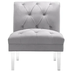 * Laila Ali Grey Tufted Acrylic Leg Accent Chair Kd Fashion< Accent Chairs