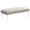 * Laila Ali Grey Tufted Acrylic Leg Bench, Kd Online Discount< Stools & Benches