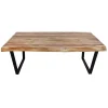 * Live Edge Wood Top Coffee Table With Metal Base Good Quality< Coffee & End Tables