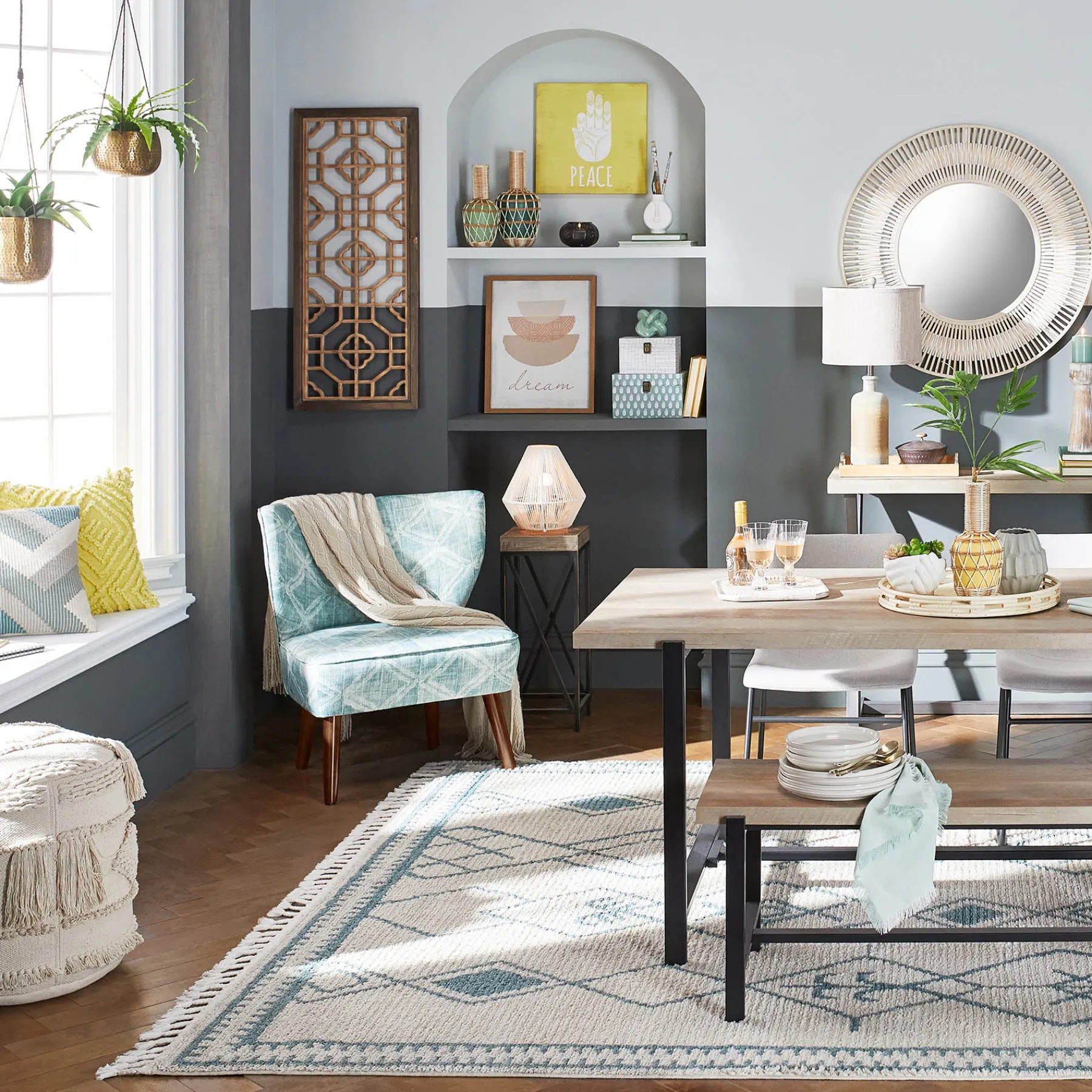 * Loggy Wood & Metal Dining Bench, 47 Less Expensive< Dining Chairs & Benches