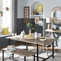 * Loggy Wood & Metal Dining Bench, 47 Less Expensive< Dining Chairs & Benches