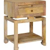 * Maddison Natural Wood Side Table With Drawer Clearance< Accent Tables