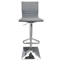 * Maxwell Adjustable Faux Leather Barstool, Grey Outlet< Barstools