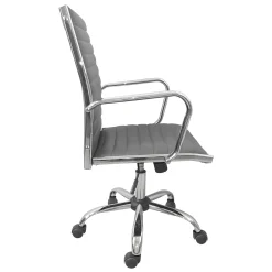 * Maxwell Adjustable Faux Leather Office Chair, Grey Bargain Sale< Office