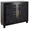 * Merrick Black Glass Pane Cabinet Exquisite Gifts< Cabinets & Chests