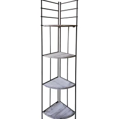 * Metal Corner Rack With Folding Wood-Top Shelves, 63 Featured< Baker'S Racks & Bar Carts