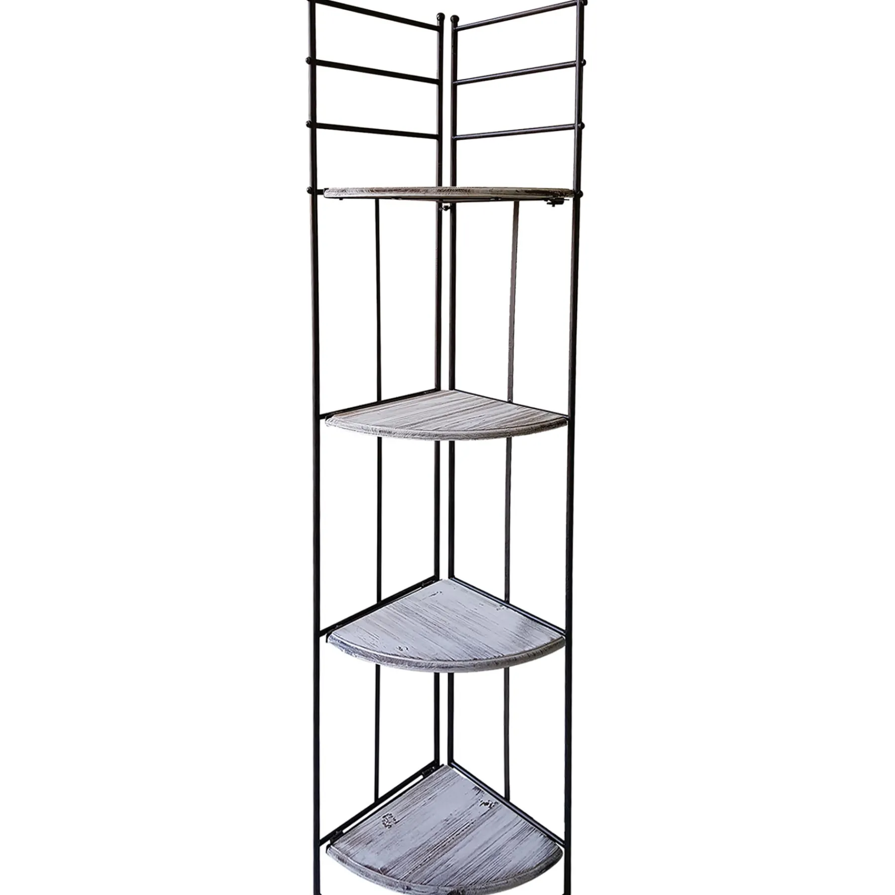* Metal Corner Rack With Folding Wood-Top Shelves, 63 Featured< Baker'S Racks & Bar Carts