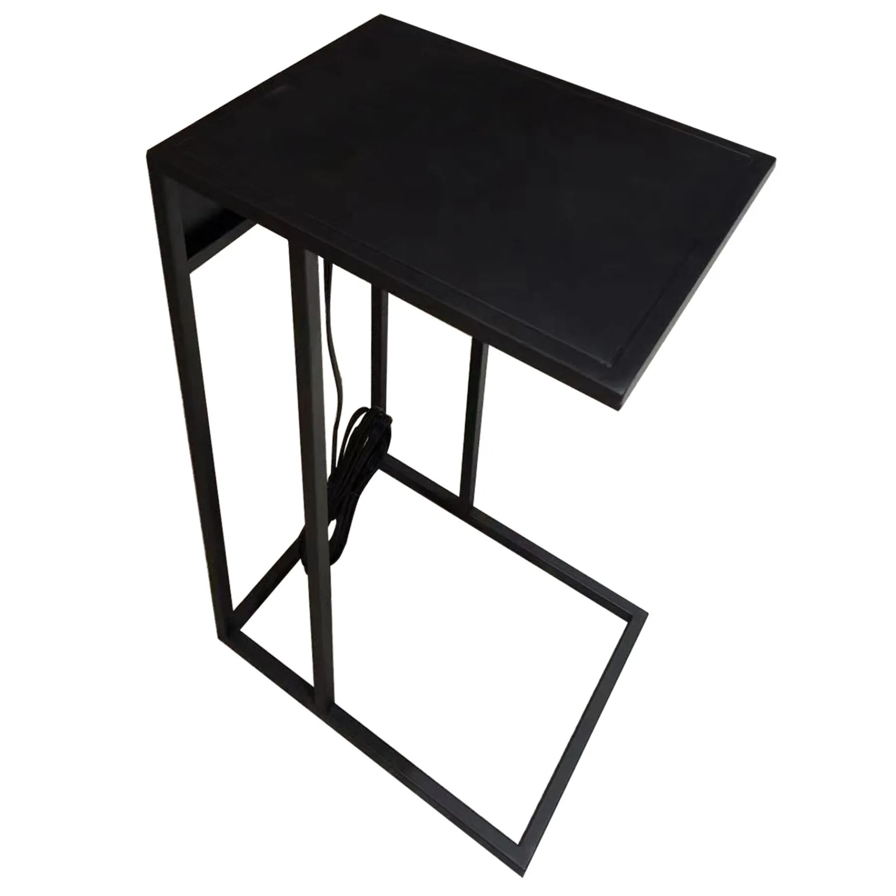 * Metal C-Table With Usb Port, Black Online Discount< Accent Tables