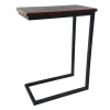 * Metal C-Table With Wooden Top, Black Promotion< Accent Tables