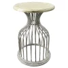 * Metal Side Table With Wood Top Silver Flash Sale< Accent Tables