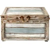* Nantucket Weathered Wood Decorative Storage Trunk, Large Opening Sales< Accent Tables