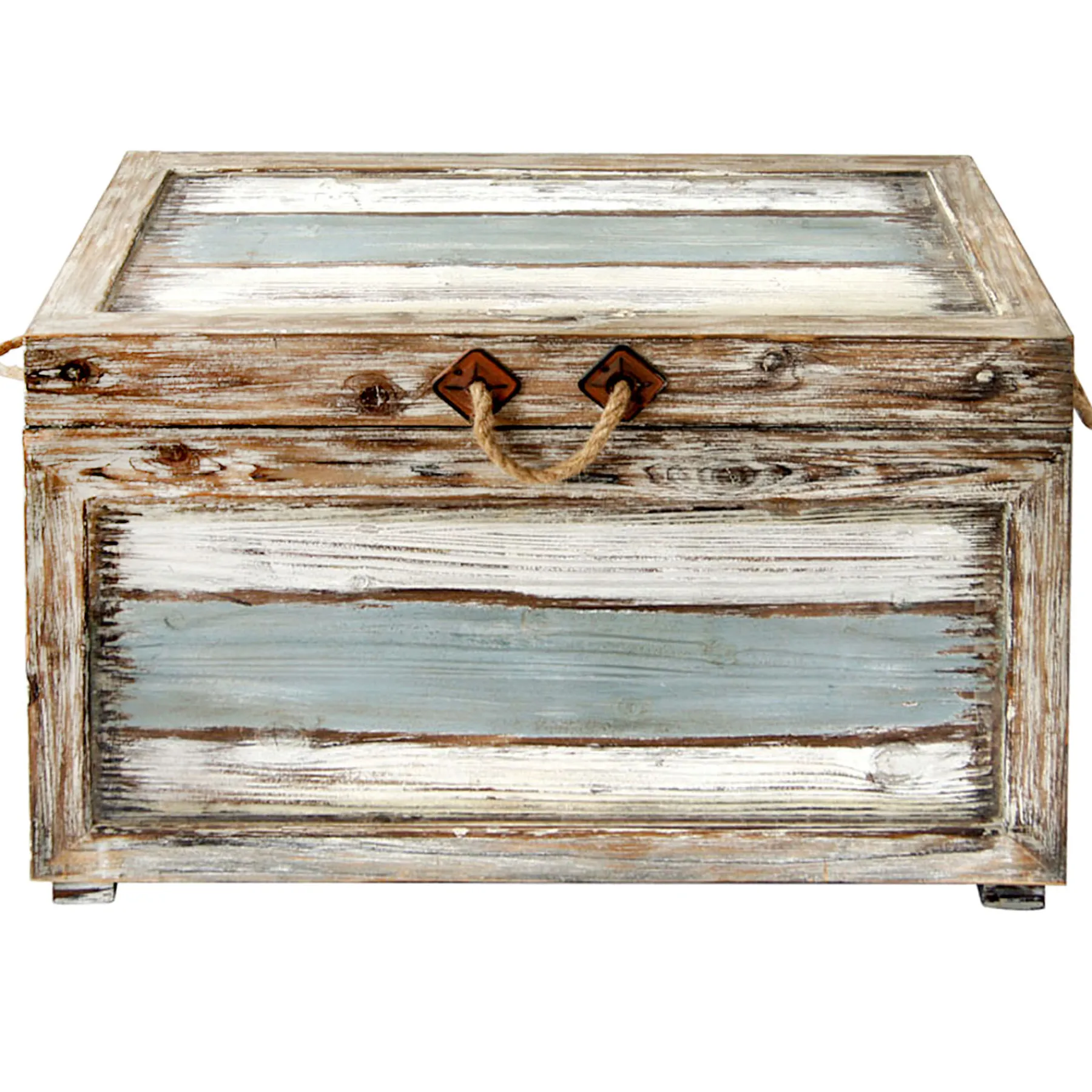 * Nantucket Weathered Wood Decorative Storage Trunk, Large Opening Sales< Accent Tables