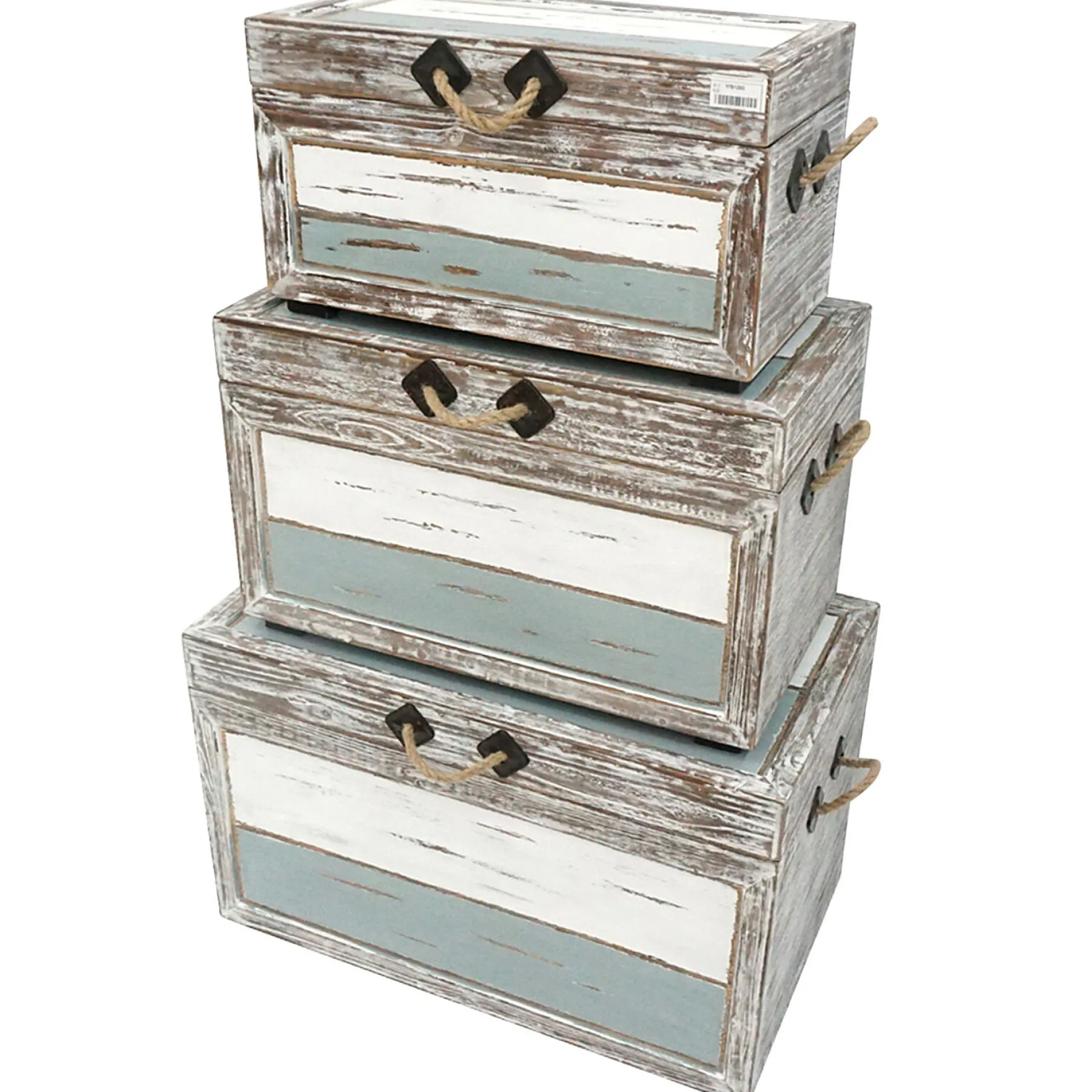 * Nantucket Weathered Wood Decorative Storage Trunk, Large Opening Sales< Accent Tables