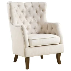 * Norfolk White Tufted Accent Chair, Kd Opening Sales< Accent Chairs