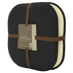 * 2-Pack Black Memory Foam Chair Pads Low Price< Dining Chair Cushions & Pads