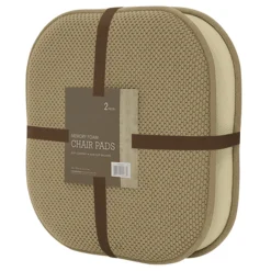 * 2-Pack Tan Memory Foam Chair Pads Cheaper< Dining Chair Cushions & Pads