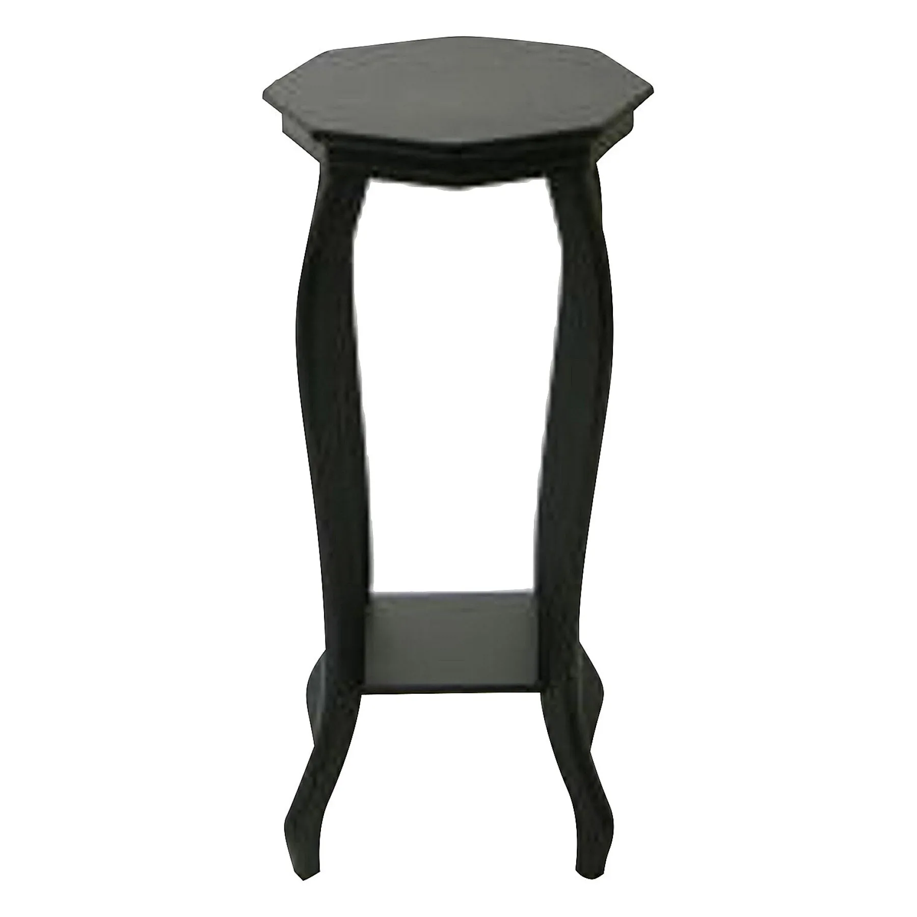 * Providence Black Wood Octagon Top Plant Stand, 24 Premium< Plant Stands
