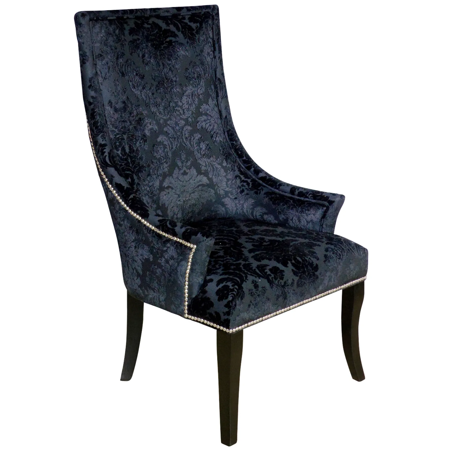 * Providence Chatham Damask Velvet Accent Chair, Black Outlet< Accent Chairs
