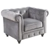 * Providence Chesterfield Grey Velvet Tufted Chair Fashion< Accent Chairs
