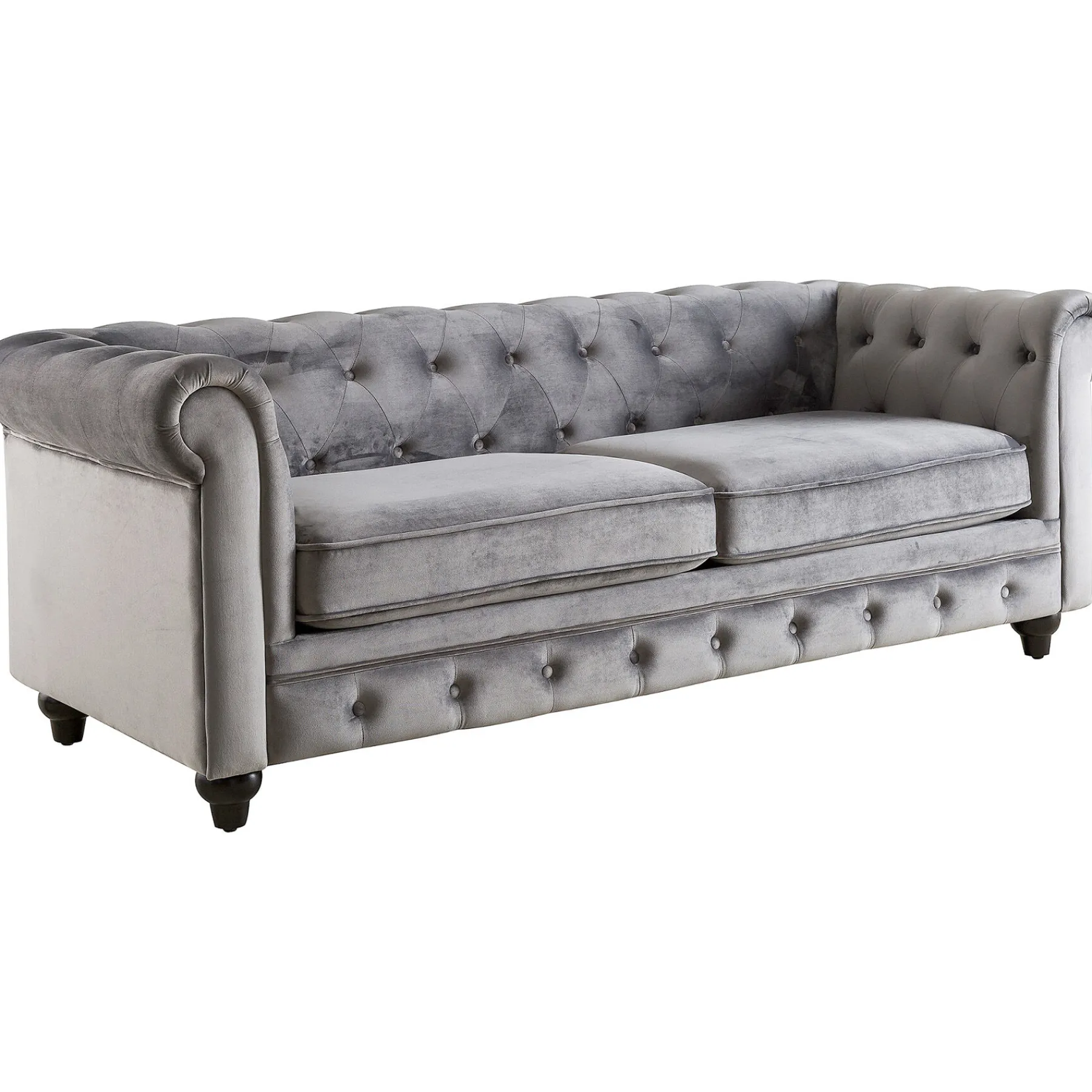 * Providence Chesterfield Grey Velvet Tufted Sofa, 79 Promotion< Sofas & Settees & Loveseats