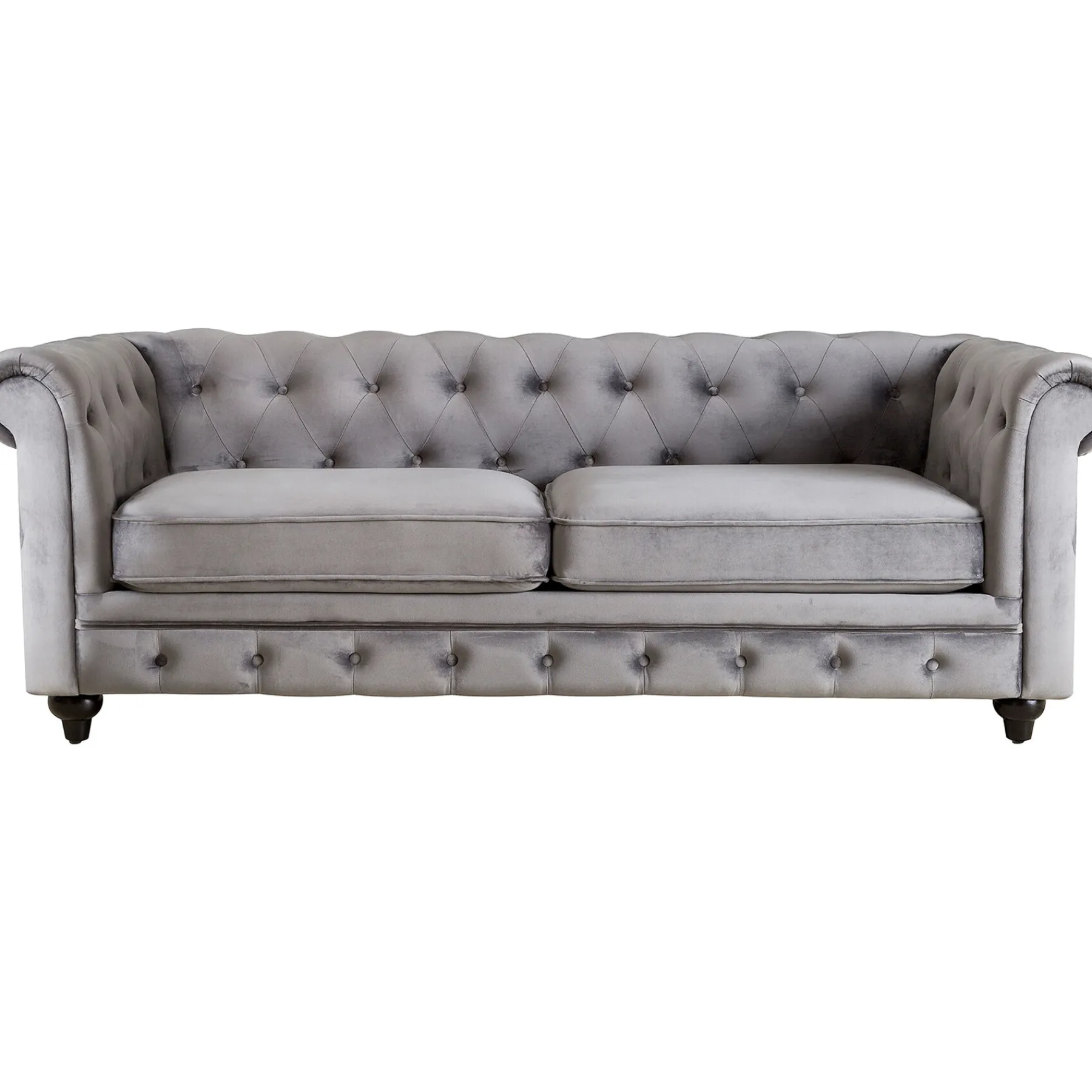 * Providence Chesterfield Grey Velvet Tufted Sofa, 79 Promotion< Sofas & Settees & Loveseats