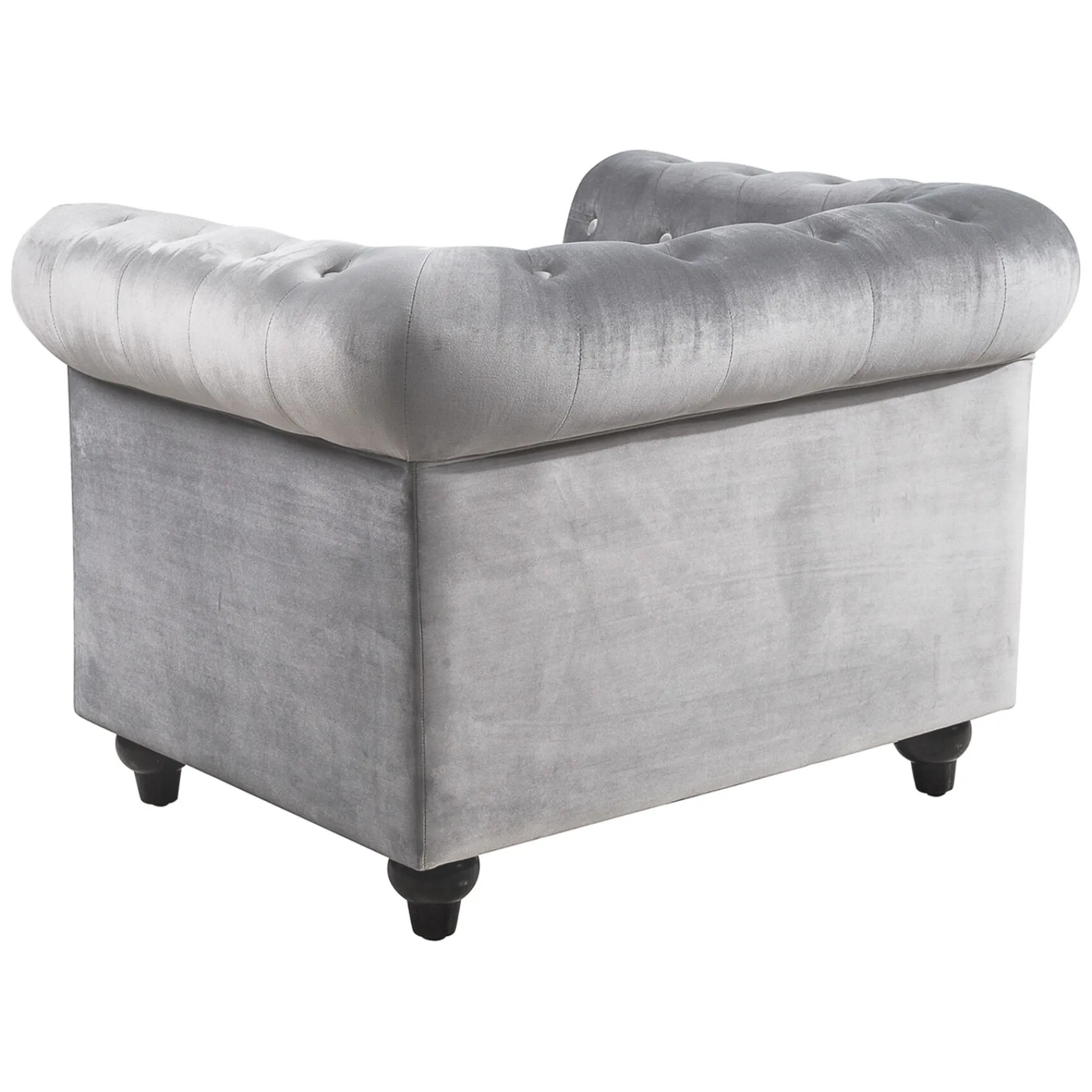 * Providence Chesterfield Tufted Grey Velvet Rolled Arm Chair Discount Online< Accent Chairs