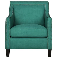 * Providence Erica Studded Accent Chair, Teal Opening Sales< Accent Chairs