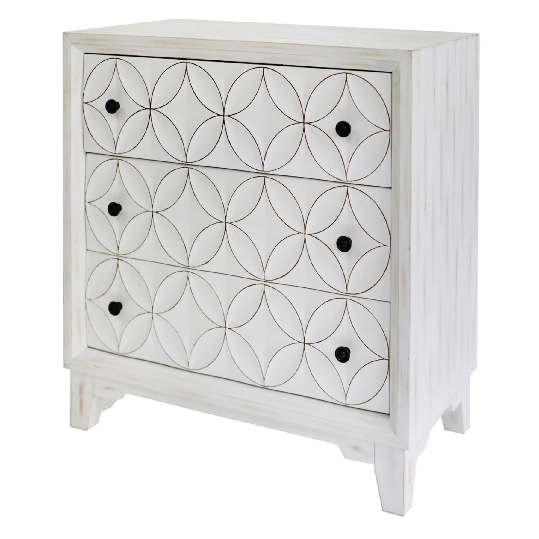 * Providence Lorie White 3-Drawer Cabinet Discount Online< Cabinets & Chests
