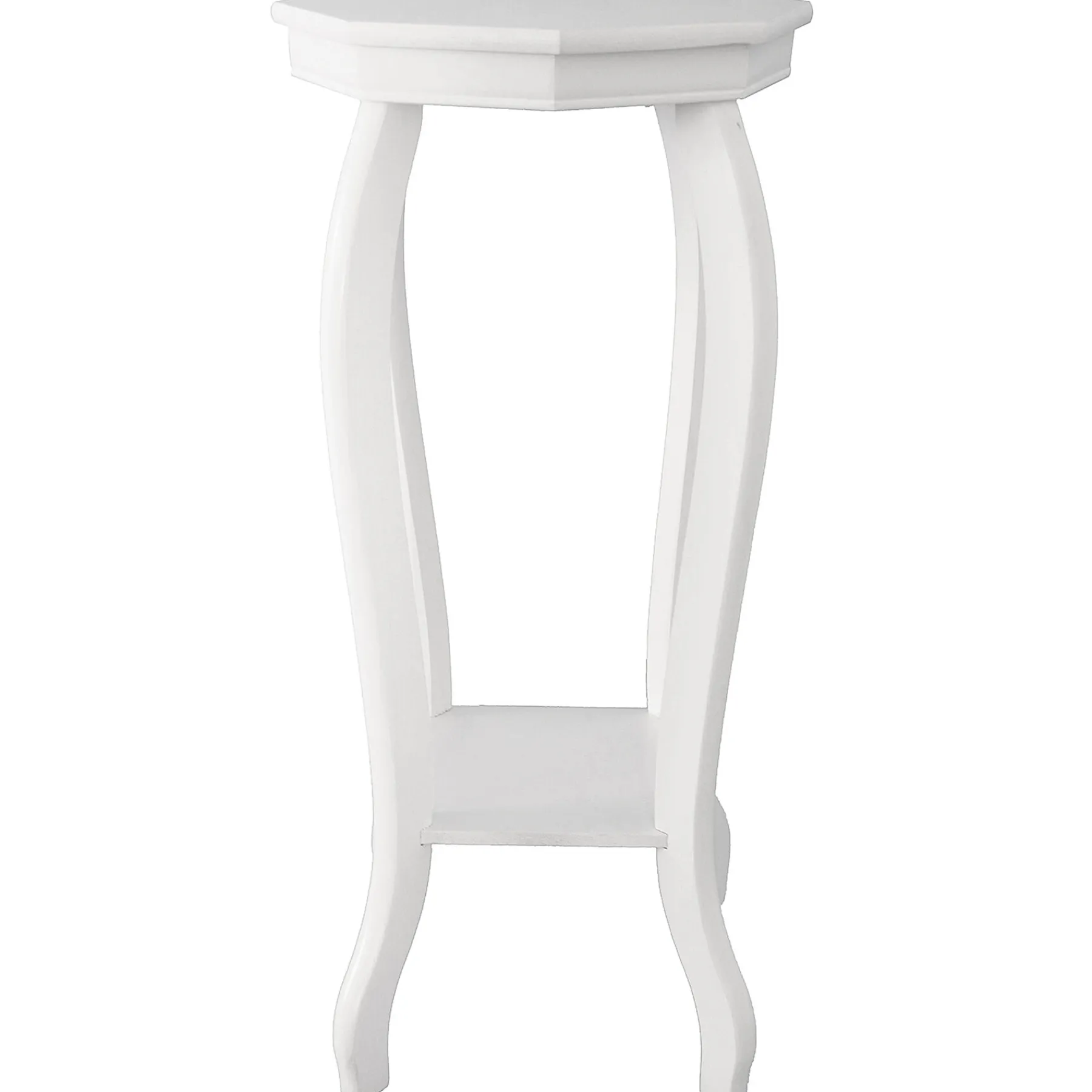 * Providence White Wood Octagon Top Plant Stand Opening Sales< Plant Stands