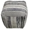 * Ray Handwoven Striped Square Pouf Low Price< Ottomans & Poufs