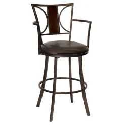 * Renata Oversized Faux Leather Barstool, 30 , Kd Discount< Barstools