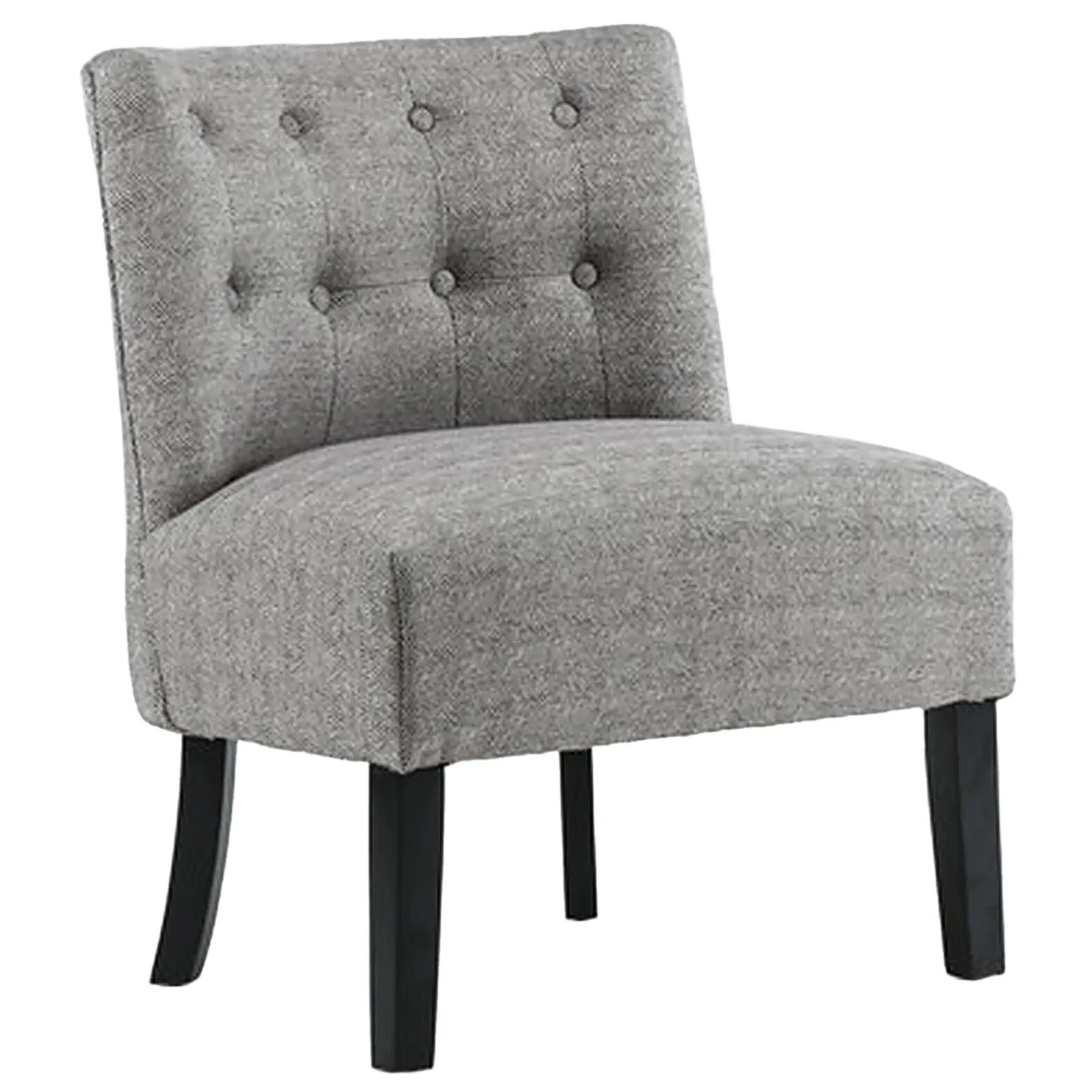 * Rich Dark Grey Tufted Armless Accent Chair With Performance Fabric Opening Sales< Accent Chairs