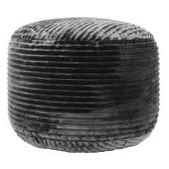 * Ridgecrest Charcoal Grey Plush Pouf, 20 Discount Online< Ottomans & Poufs