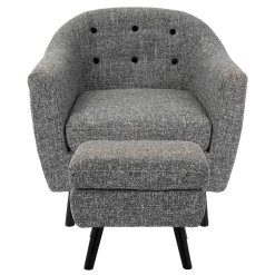 * Rockwell Accent Chair & Ottoman Set, Salt & Pepper Opening Sales< Accent Chairs