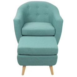 * Rockwell Accent Chair & Ottoman Set, Teal Clearance< Accent Chairs