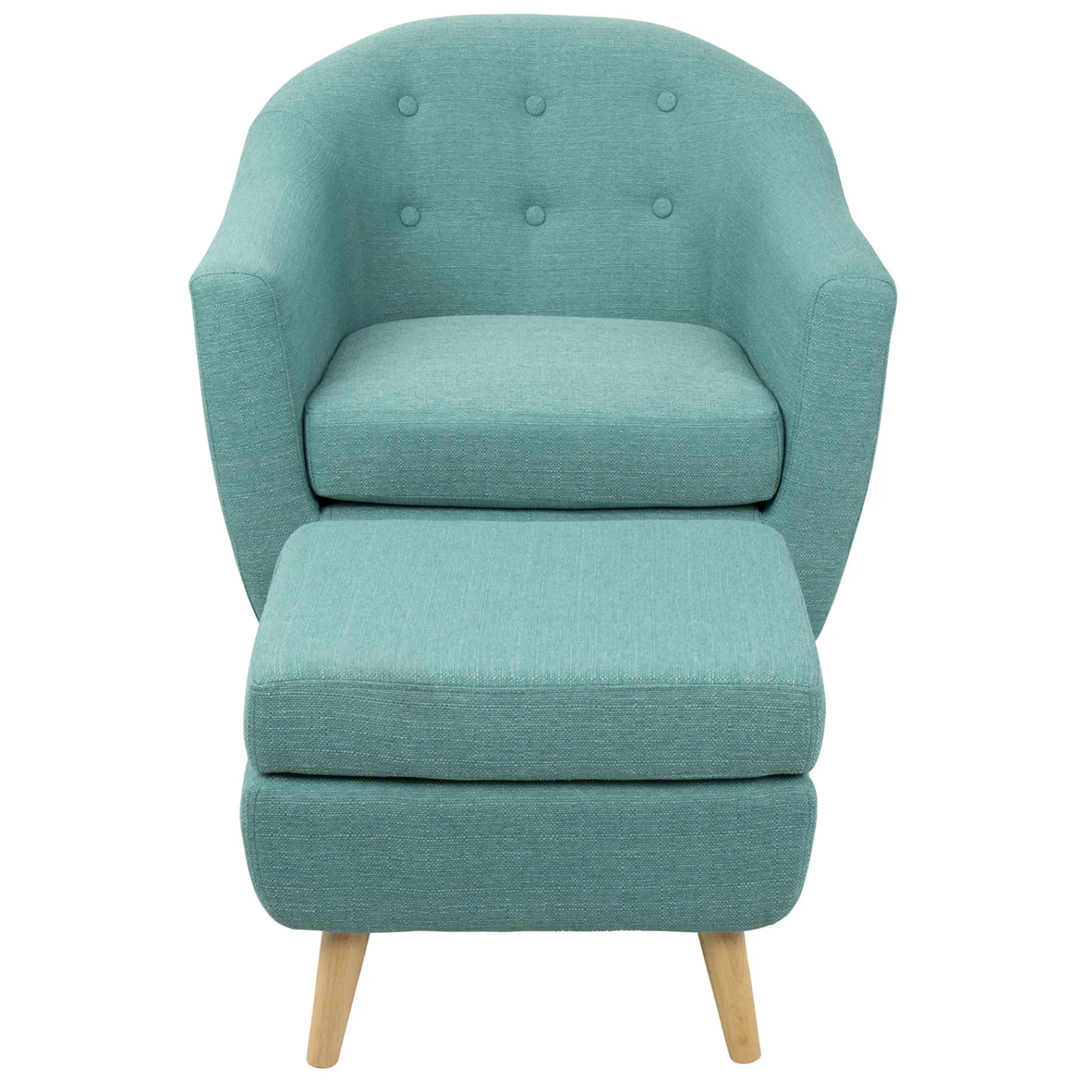 * Rockwell Accent Chair & Ottoman Set, Teal Clearance< Accent Chairs