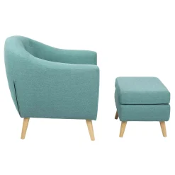* Rockwell Accent Chair & Ottoman Set, Teal Clearance< Accent Chairs