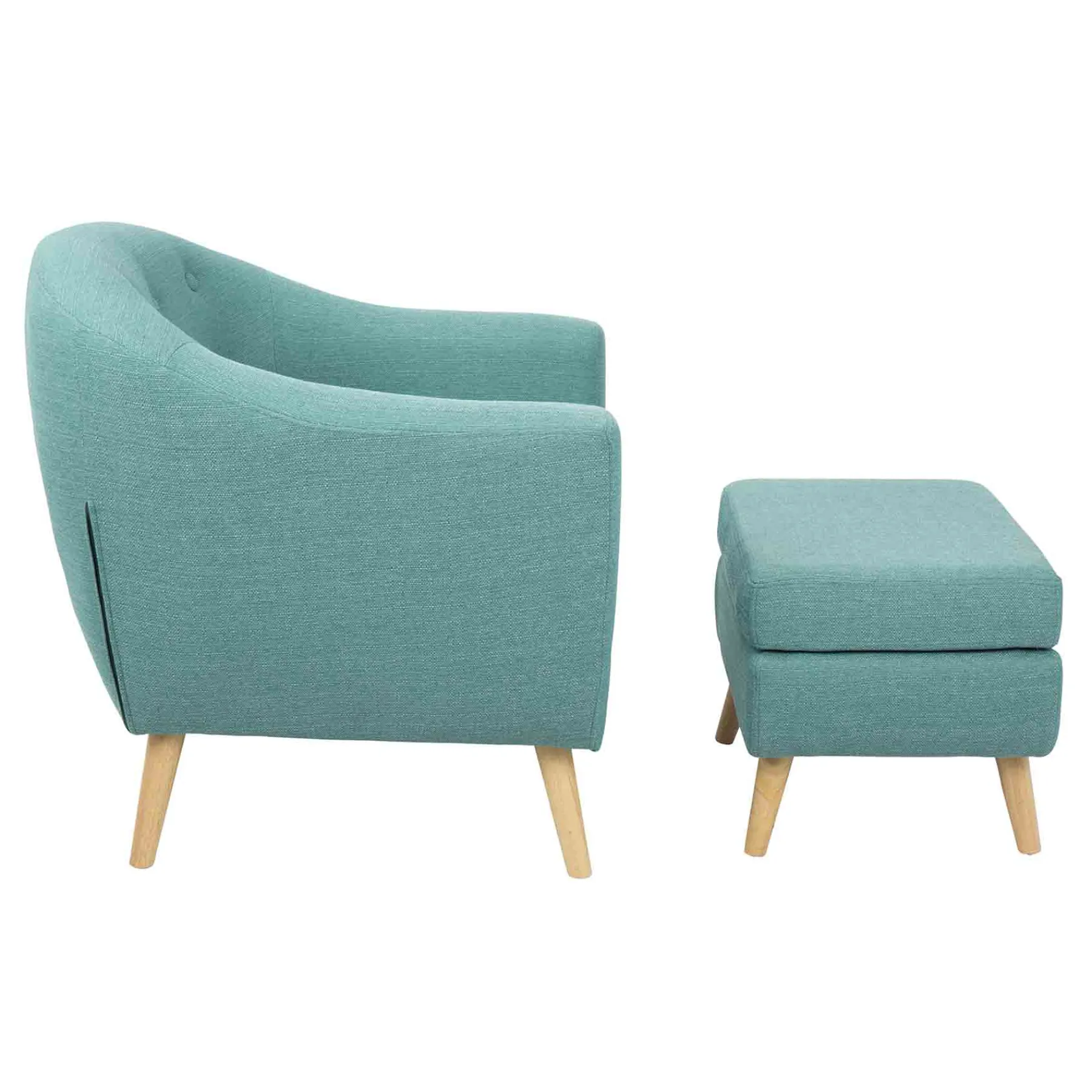 * Rockwell Accent Chair & Ottoman Set, Teal Clearance< Accent Chairs